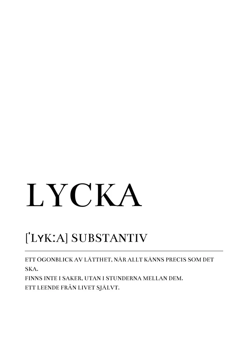 Lycka Poster