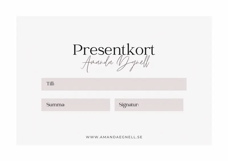 Presentkort Amanda Egnell