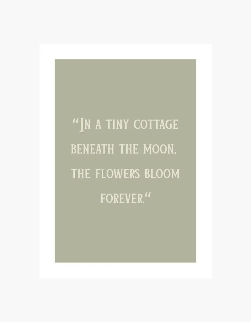 Tiny Cottage Quote Poster
